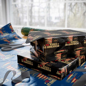 No Kings in America Wrapping Paper Roll Vintage Old American Flag Patriotic 1776 We The People TS10 Black Print Your Wear