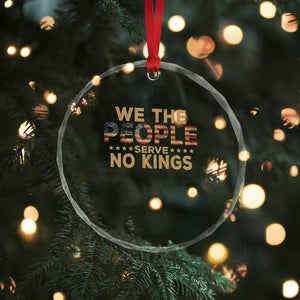 No Kings in USA Crystal Glass Ornament Vintage Old American Flag We The People TS10 Print Your Wear