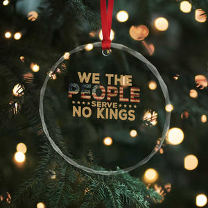 No Kings in USA Crystal Glass Ornament Vintage Old American Flag We The People TS10 Print Your Wear