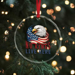 No Kings Live Here Crystal Glass Ornament Patriotic American Eagle TS12 Print Your Wear