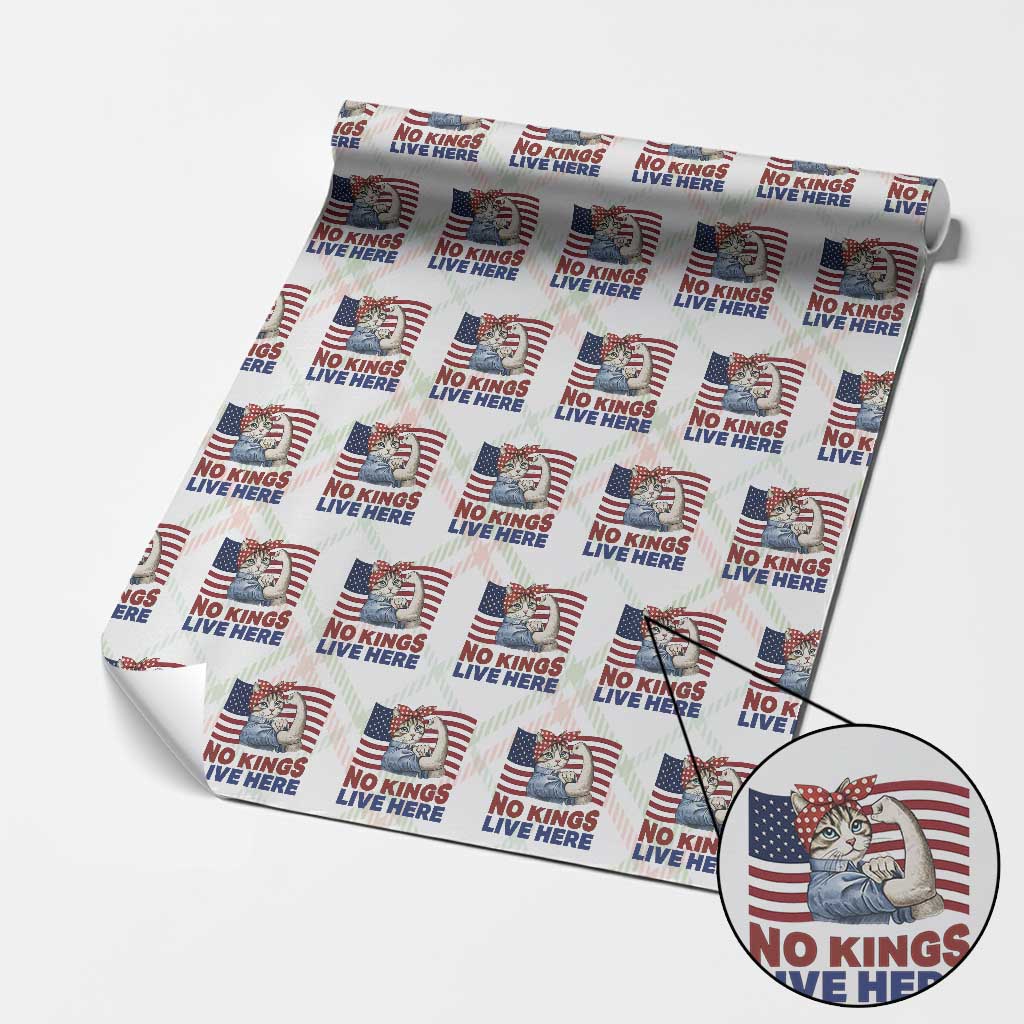 No Kings Live Here Wrapping Paper Roll Funny Rosie The Riveter Cat Feminist Gift TS12 Christmas Plaid Print Your Wear
