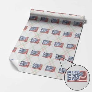 No Kings No Fascists Wrapping Paper Roll American Flag Patriotic Protest TS12 Christmas Plaid Print Your Wear