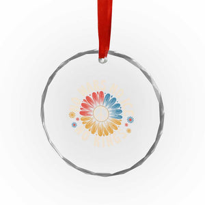 No Kings No ICE No Wars Crystal Glass Ornament Peace Sign Sunflower Anti War Freedom Activist TS14 Print Your Wear