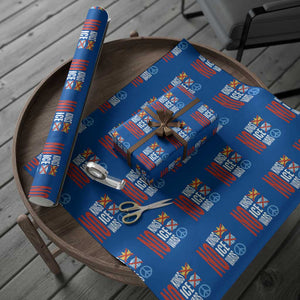No Kings No Ice No Wars Wrapping Paper Roll Political Protest Peace Sign TS11 Blue Print Your Wear