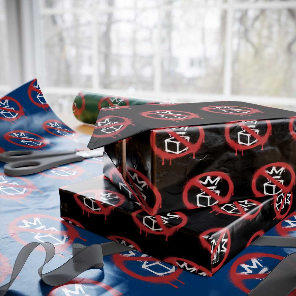 No Kings No Ice Protest Wrapping Paper Roll Vintage Political Stop Sign Graffiti Graphic TS11 Black Print Your Wear