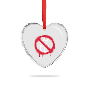 No Kings No Ice Protest Heart Crystal Glass Ornament Vintage Political Stop Sign Graffiti Graphic TS11 Print Your Wear