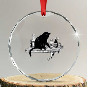 No Kings No Wars No Ice Cat Crystal Glass Ornament Political Humor Gift TS12 Transparent Glass 3'' Circle Print Your Wear