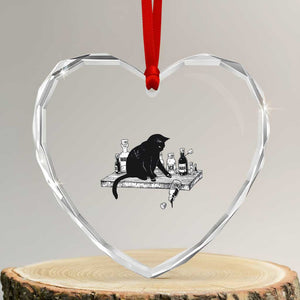 No Kings No Wars No Ice Cat Heart Crystal Glass Ornament Political Humor Gift TS12 Transparent Glass 3'' Heart Print Your Wear