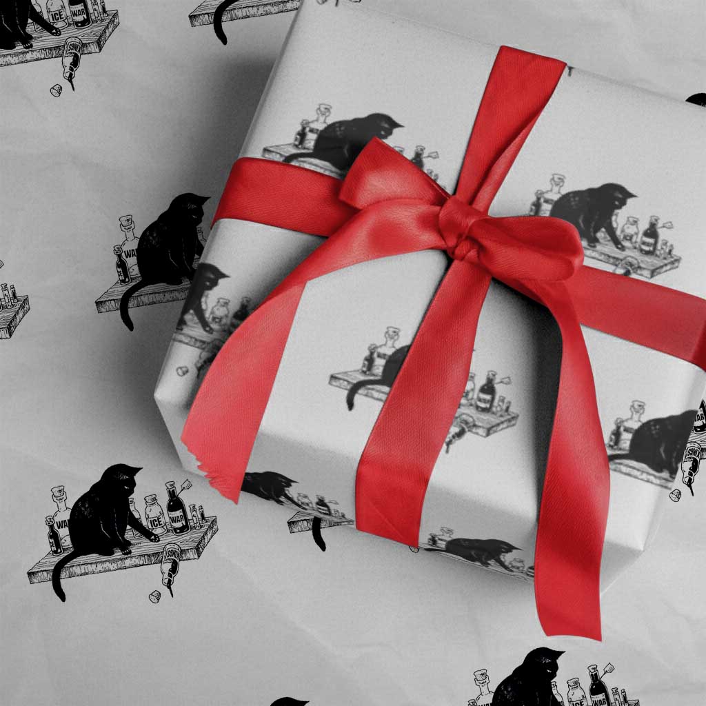 No Kings No Wars No Ice Cat Wrapping Paper Roll Political Humor Gift TS12 White Print Your Wear