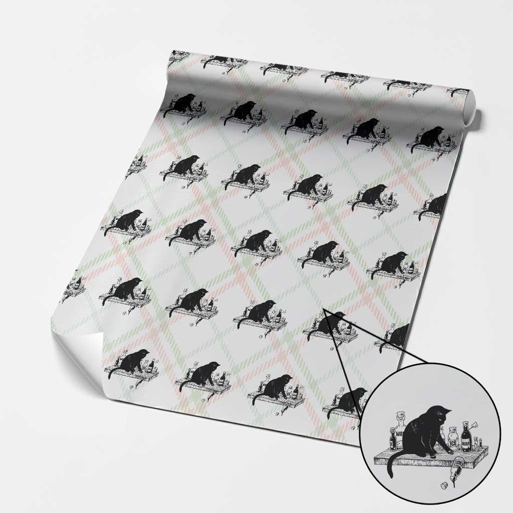 No Kings No Wars No Ice Cat Wrapping Paper Roll Political Humor Gift TS12 Christmas Plaid Print Your Wear