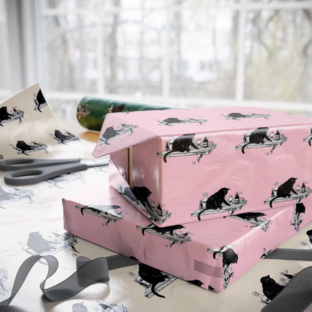 No Kings No Wars No Ice Cat Wrapping Paper Roll Political Humor Gift TS12 Light Pink Print Your Wear