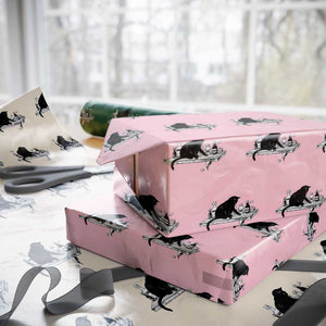 No Kings No Wars No Ice Cat Wrapping Paper Roll Political Humor Gift TS12 Light Pink Print Your Wear