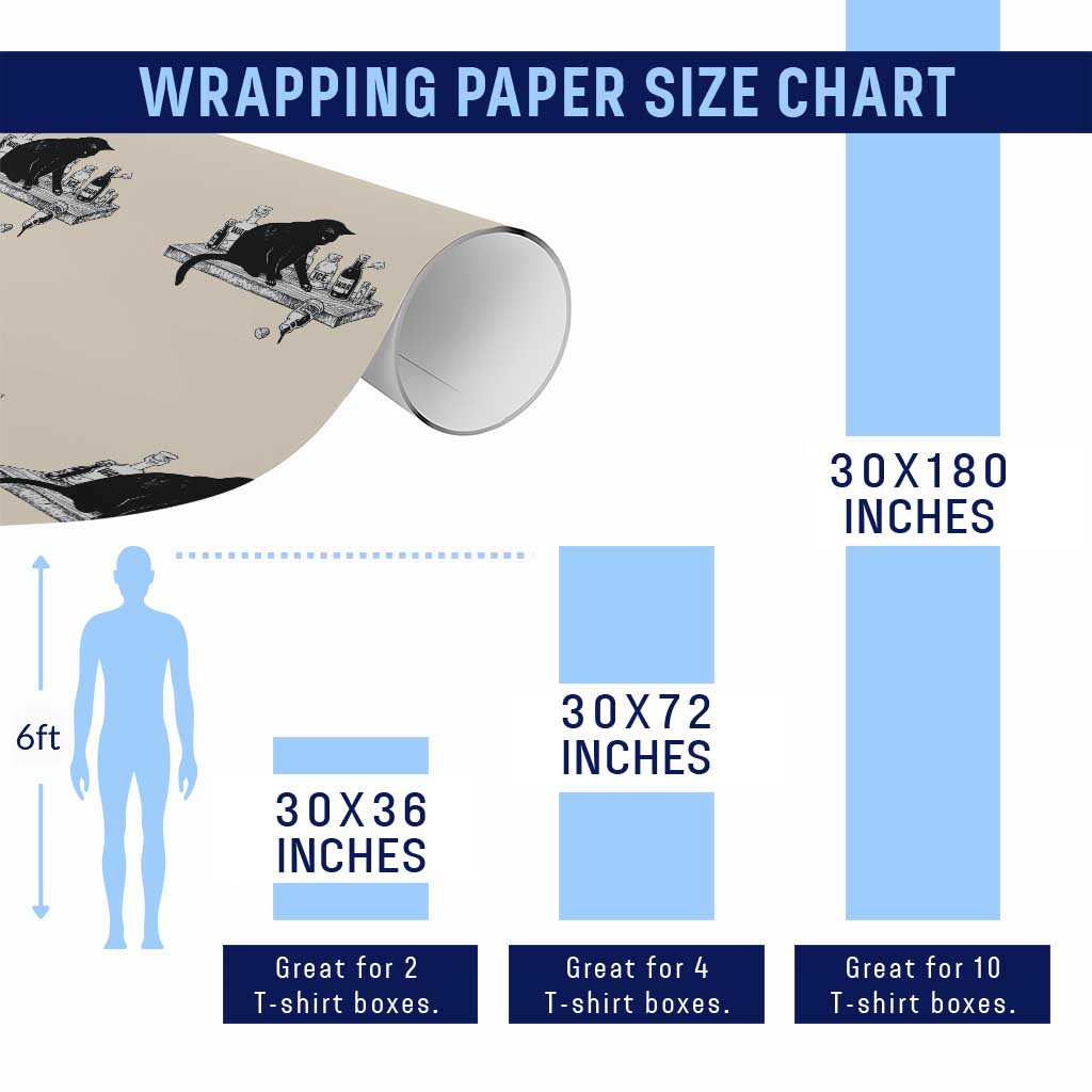 No Kings No Wars No Ice Cat Wrapping Paper Roll Political Humor Gift TS12 Print Your Wear