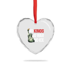 No Kings No Wars No Ice Statue of Liberty Heart Crystal Glass Ornament American Flag Patriotic Protest Human Rights TS02 Print Your Wear