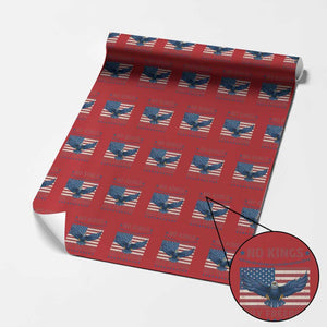 No Kings Only Freedom Wrapping Paper Roll American Flag Bald Eagle Retro Vintage TS02 Red Print Your Wear