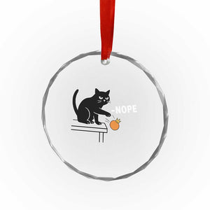 No Kings Protest Crystal Glass Ornament Funny Cat Kicking Crown TS14 Print Your Wear