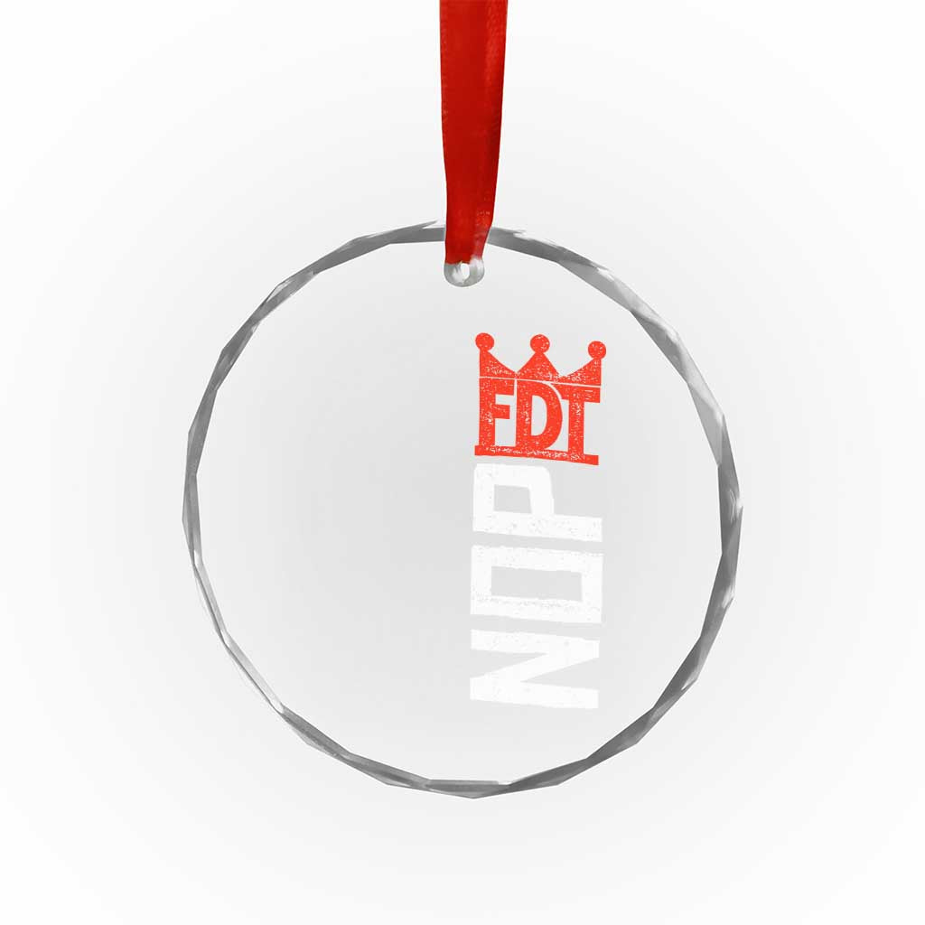 No Kings Protest Nope Funny Political Satire Crystal Glass Ornament TS11 Print Your Wear