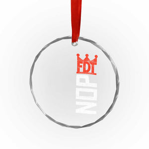 No Kings Protest Nope Funny Political Satire Crystal Glass Ornament TS11 Print Your Wear