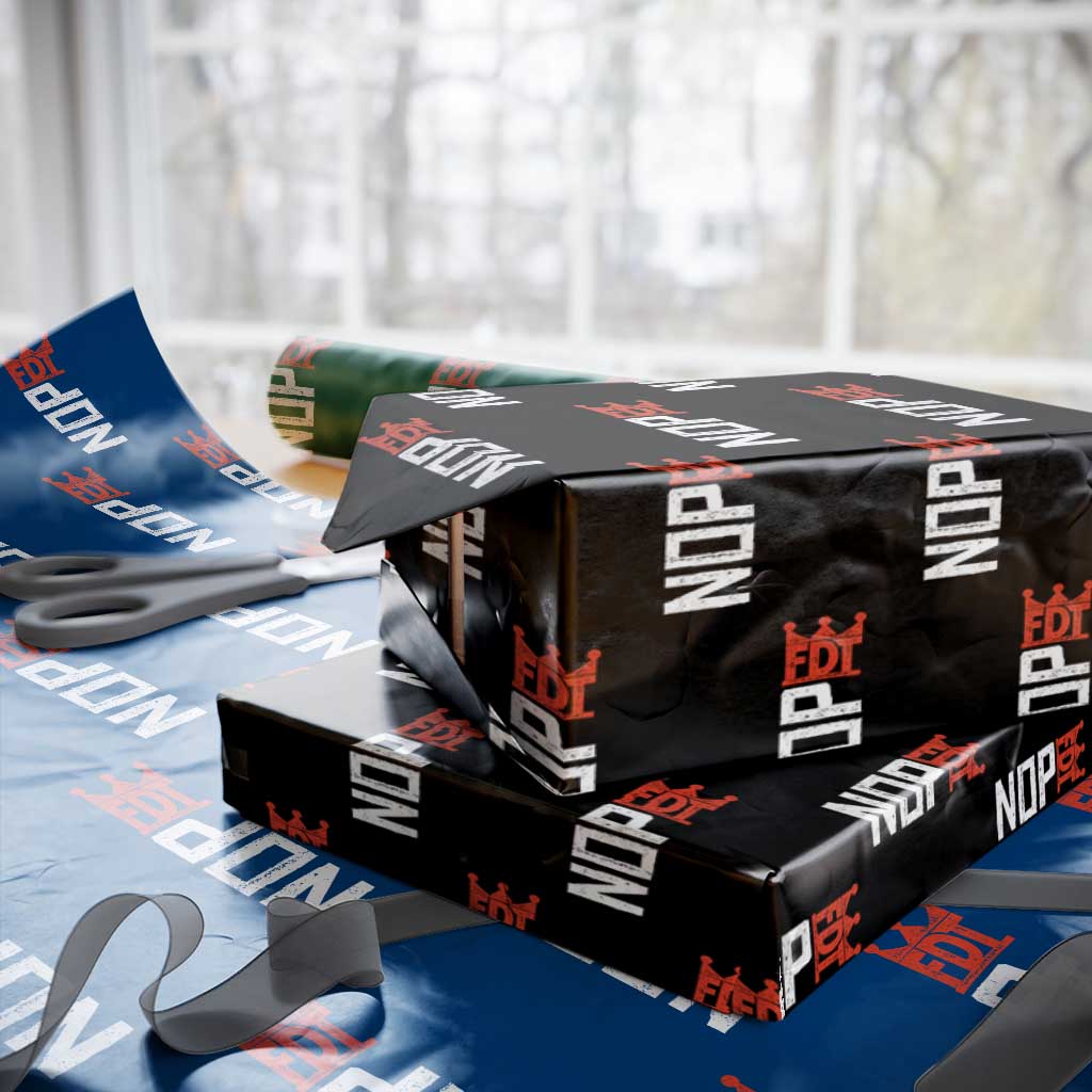 No Kings Protest Nope Funny Political Satire Wrapping Paper Roll TS11 Black Print Your Wear