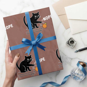 No Kings Protest Wrapping Paper Roll Funny Cat Kicking Crown TS14 Mocha Print Your Wear