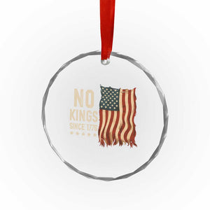 No Kings Since 1776 Crystal Glass Ornament Patriotic 4th Of July Distressed American Flag TS02 Print Your Wear