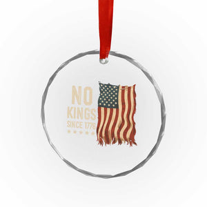 No Kings Since 1776 Crystal Glass Ornament Patriotic 4th Of July Distressed American Flag TS02 Print Your Wear