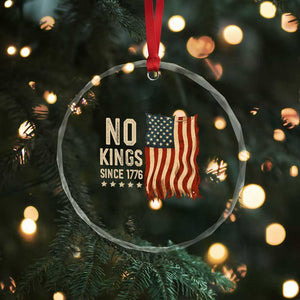 No Kings Since 1776 Crystal Glass Ornament Patriotic 4th Of July Distressed American Flag TS02 Print Your Wear