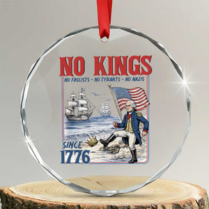 No Kings Since 1776 George Washington Crystal Glass Ornament Political Humor Gift TS12 Transparent Glass 3'' Circle Print Your Wear