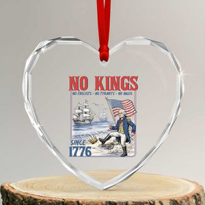 No Kings Since 1776 George Washington Heart Crystal Glass Ornament Political Humor Gift TS12 Transparent Glass 3'' Heart Print Your Wear