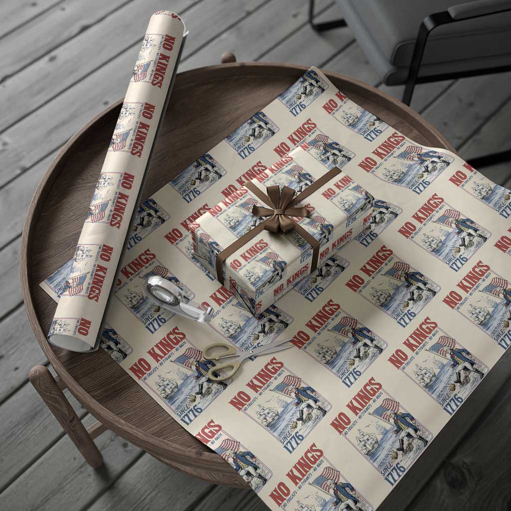 No Kings Since 1776 George Washington Wrapping Paper Roll Political Humor Gift TS12 Beige Print Your Wear
