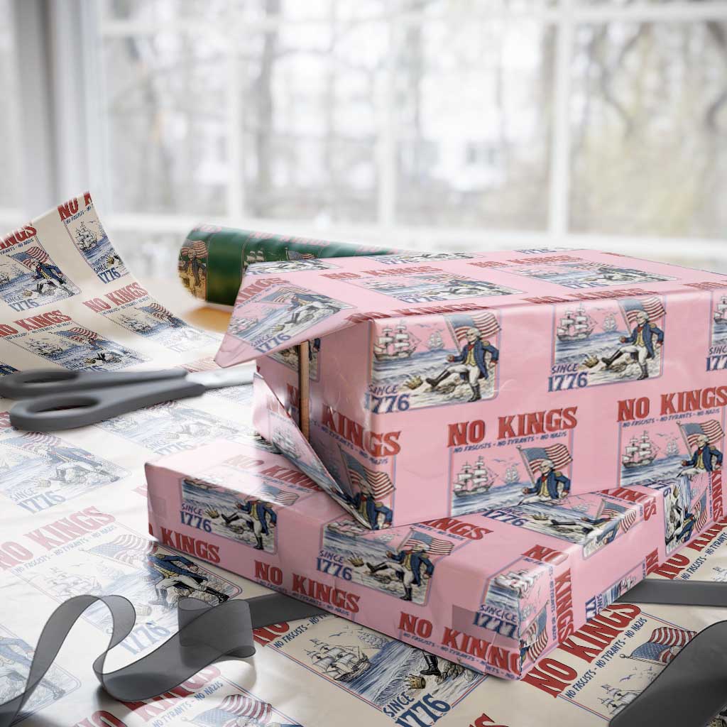 No Kings Since 1776 George Washington Wrapping Paper Roll Political Humor Gift TS12 Light Pink Print Your Wear