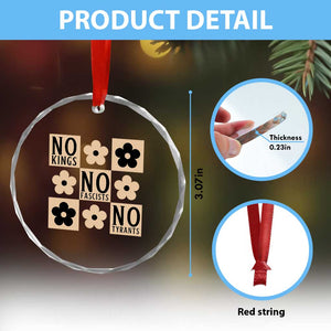 No Kings Wildflower Retro Boho Floral Crystal Glass Ornament TS12 Print Your Wear