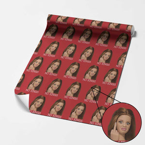 No Kings Wrapping Paper Roll Funny Disgusted Doll Face Meme TS12 Red Print Your Wear