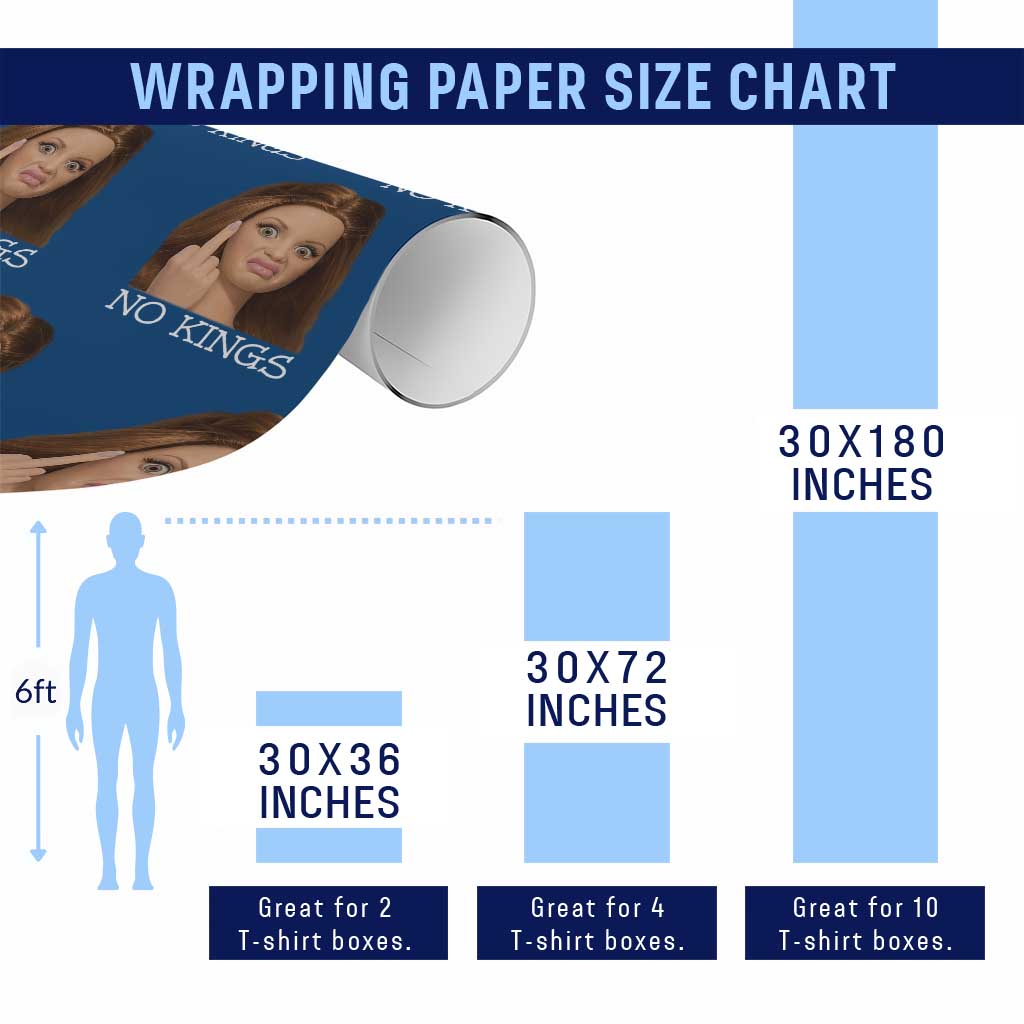 No Kings Wrapping Paper Roll Funny Disgusted Doll Face Meme TS12 Print Your Wear