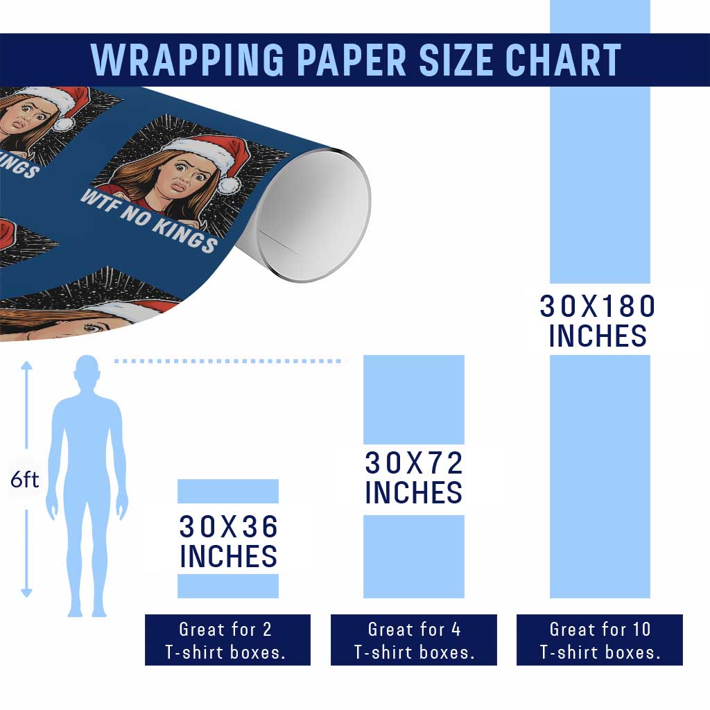 No Kings Wrapping Paper Roll Funny Doll Face Meme Christmas TS14 Print Your Wear