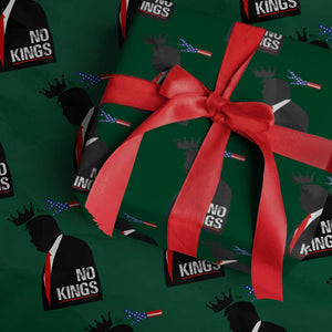No Kings Wrapping Paper Roll Funny Resist Meme TS10 Green Print Your Wear