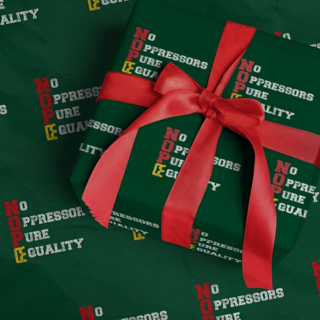 No Kings Wrapping Paper Roll No Oppressors Pure Equality TS14 Green Print Your Wear