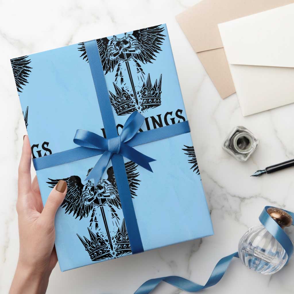 No Kings Wrapping Paper Roll St Michael Archangel Victory Over Tyranny TS12 Light Blue Print Your Wear