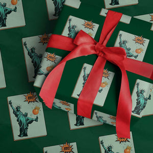 No Kings Wrapping Paper Roll Statue of Liberty Political Protest TS14 Green Print Your Wear