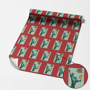 No Kings Wrapping Paper Roll Statue of Liberty Political Protest TS14 Red Print Your Wear