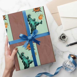 No Kings Wrapping Paper Roll Statue of Liberty Political Protest TS14 Mocha Print Your Wear