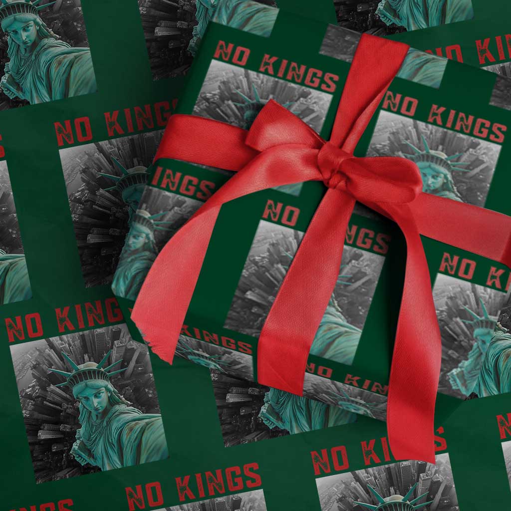 No Kings Wrapping Paper Roll Statue of Liberty Selfie Freedom TS14 Green Print Your Wear