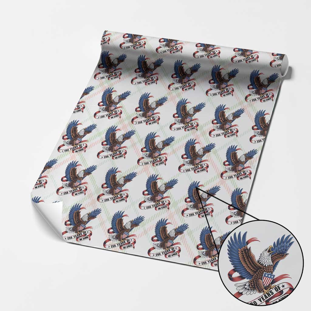 No Kings Wrapping Paper Roll USA 250th Anniversary Freedom Eagle TS12 Christmas Plaid Print Your Wear