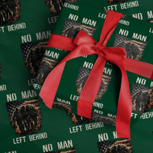 No Man Left Behind Soldiers Brotherhood Wrapping Paper Roll American Flag US Military TS02 Green Print Your Wear