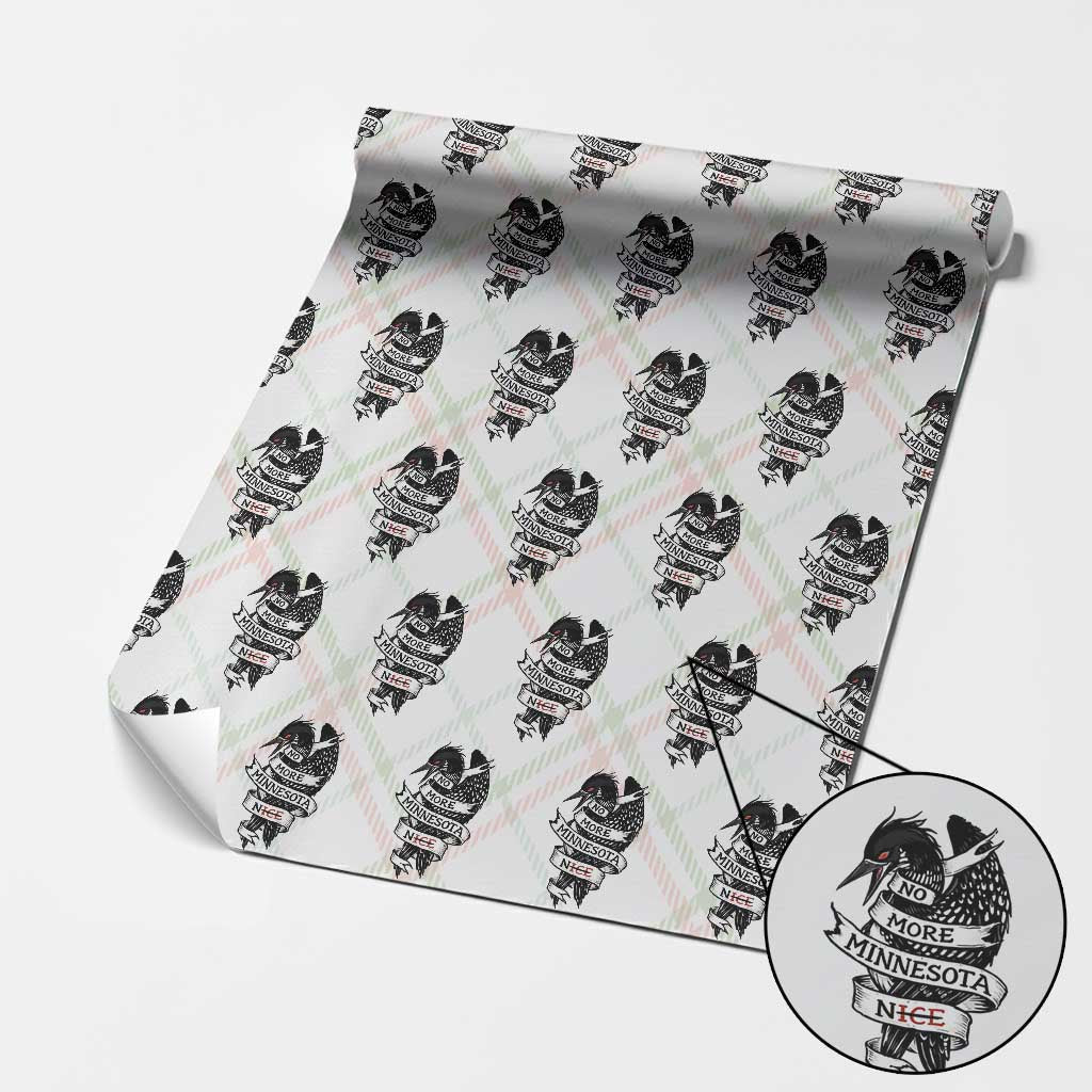 No More Minnesota Nice Loon Resistance Wrapping Paper Roll Ice Out Rebellion TS02 Christmas Plaid Print Your Wear