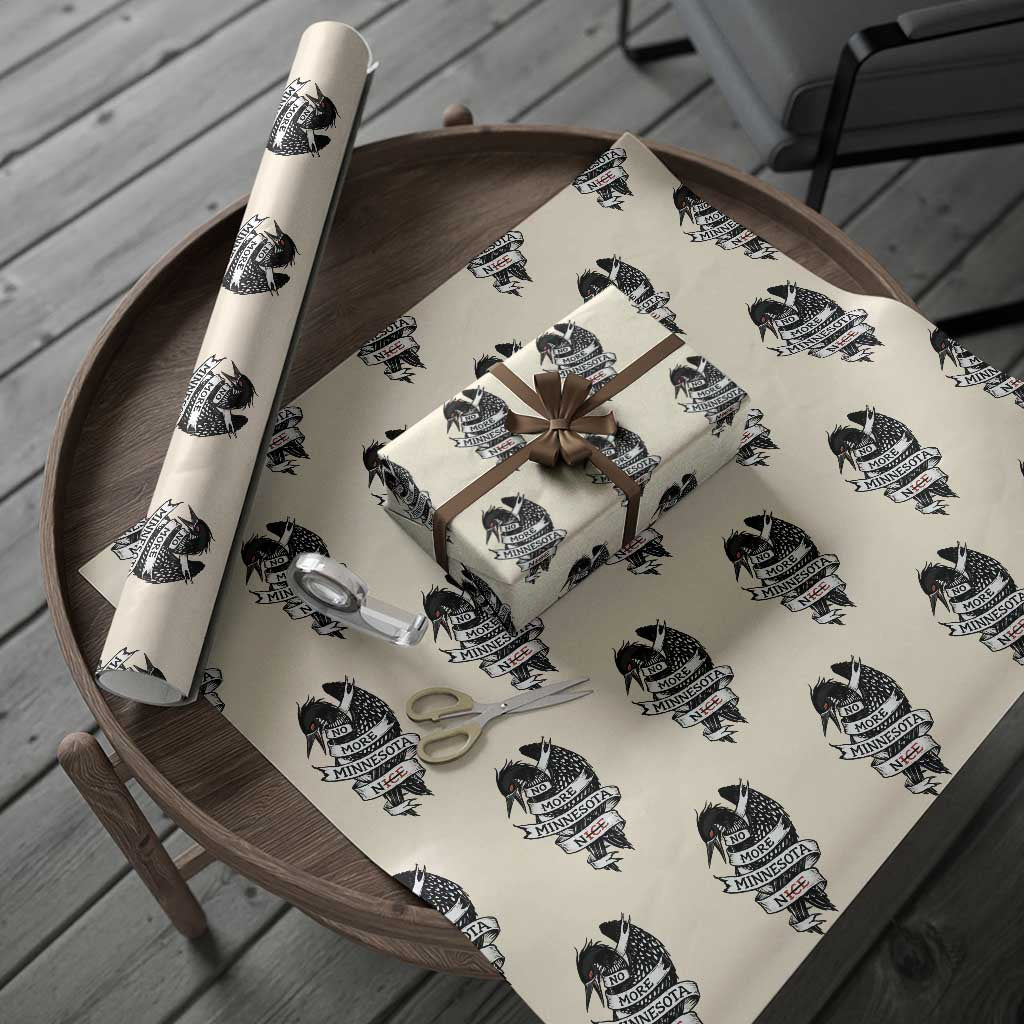 No More Minnesota Nice Loon Resistance Wrapping Paper Roll Ice Out Rebellion TS02 Beige Print Your Wear