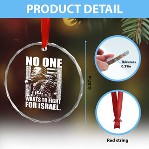 No One Wants To Fight For Israel Crystal Glass Ornament US Marine Veteran Anti War America First TS14 Print Your Wear