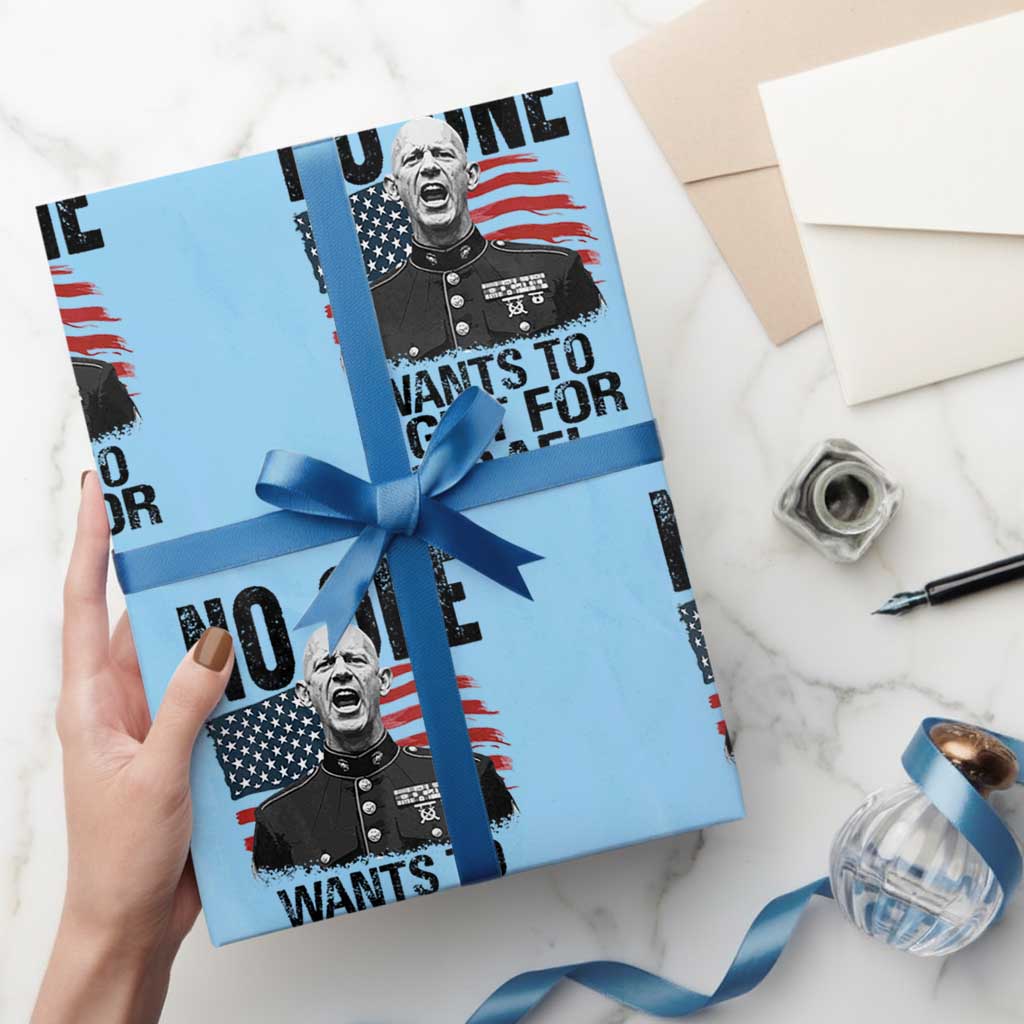 No One Wants To Fight For Israel Wrapping Paper Roll Marine Veteran American Freedom TS14 Light Blue Print Your Wear