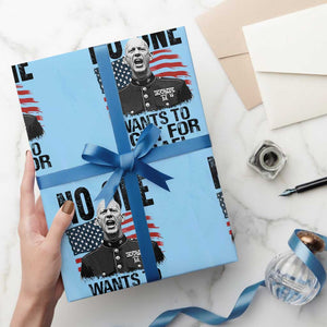 No One Wants To Fight For Israel Wrapping Paper Roll Marine Veteran American Freedom TS14 Light Blue Print Your Wear