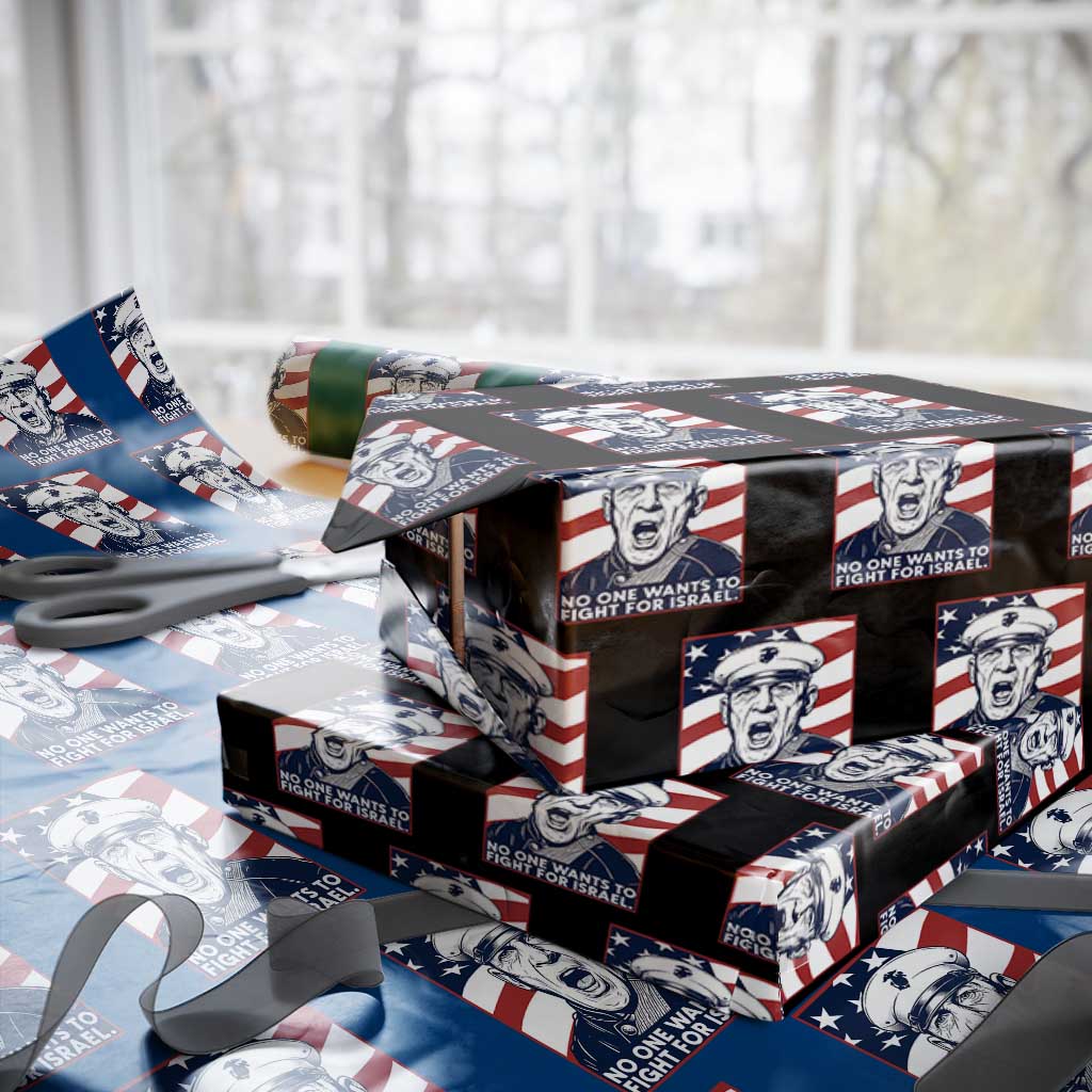 No One Wants To Fight For Israel Wrapping Paper Roll US Marine Veteran Anti War TS14 Black Print Your Wear
